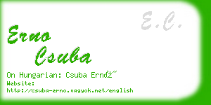 erno csuba business card